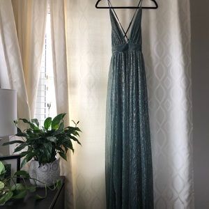 Iridescent Mermaid Green Blue Gown